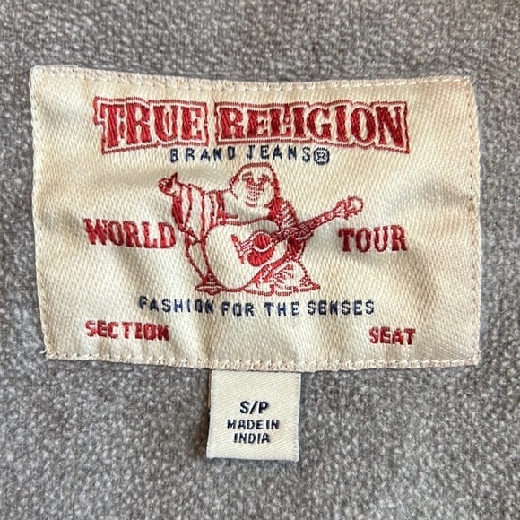 TRUE Religion full zip Hoodie size SP Black and gray - Picture 4 of 11